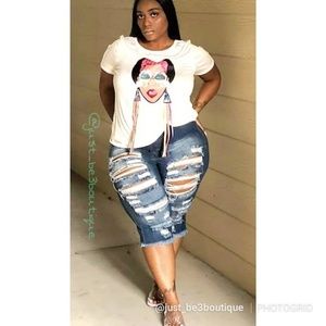 Destroyed Bermuda Shorts